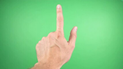 Poster - Close-up of man's hand on green screen