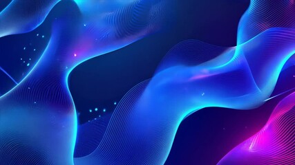 Poster - Dynamic wave-like blue patterns with a mix of light and dark shades, creating a sense of movement Close-up photo with clean background