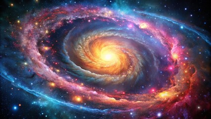 Wall Mural - A Cosmic Dance of Light, Color, and Gravity Where Stars are Born and Worlds Collide