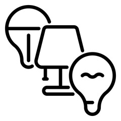 Lamp icon, line icon style