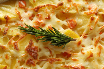 Poster - Concept of tasty and delicious homemade food - potato casserole