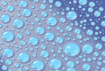 Wall Mural - Isometric Perspective Depicting water droplets in an isometric p
