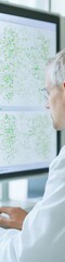 Aufkleber - Scientist Analyzing Genetic Data on Apple Varieties in Modern Laboratory Setting