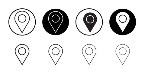Poster - navigation pin icon isolated flat vector in outline