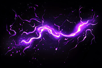 Poster - A vibrant purple lightning bolt against a dark background, showcasing energy and movement.