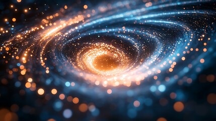 Aufkleber - A vibrant spiral galaxy swirling with bright stars and cosmic dust, highlighting the beauty of the universe.