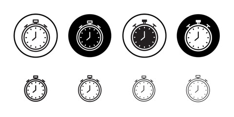Poster - stop watch icon isolated flat vector in outline
