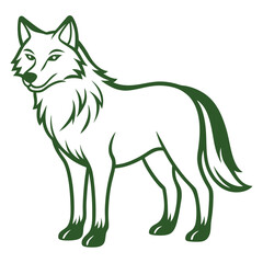 Sticker - Wolf Line Art Vector Graphic.