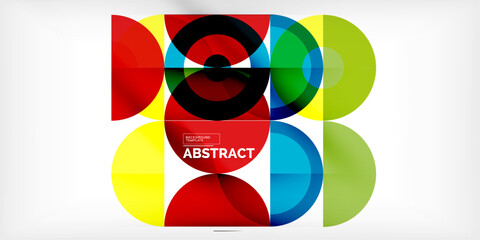 Poster - Colorful circle abstract background. Template for wallpaper, banner, presentation, background