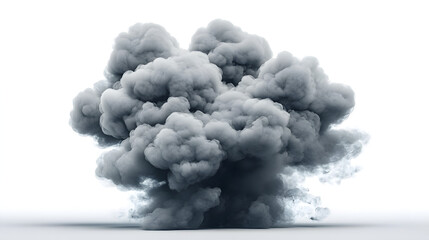 Poster - Cloud of a grey smoke explosion isolated on the trnsparent background