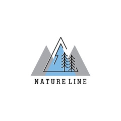 Wall Mural - nature logo triangle line design template illustration vector