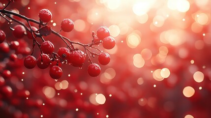 Poster - A bright red background softly illuminated to create an inviting and dynamic ambiance, perfect for engaging visuals for holiday marketing or celebratory events.