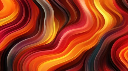 A seamless abstract wavy lines pattern, fluid and flowing, with vibrant colors transitioning through red, orange, and yellow