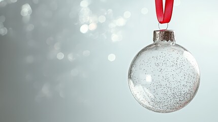 Sticker - Clear glass ornament with glitter