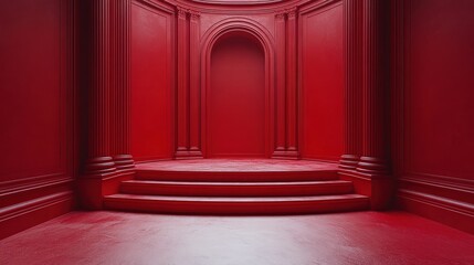 Poster - A vibrant minimal red backdrop that adds a touch of elegance to visual presentations, ideal for modern marketing materials and festive advertising.