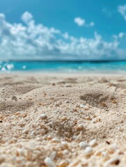 Poster - White sand beach with blue sky