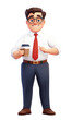 © Ai-Pixel - Smiling man in office attire holding coffee cup