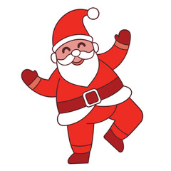 Wall Mural - Santa Claus Dance Art Vector.