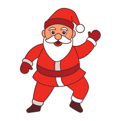 Wall Mural - Santa Claus Dance Art Vector.