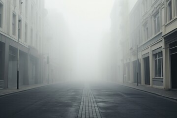 Canvas Print - Dark gloomy empty street Smoke Smog Fog fog outdoors smoke.