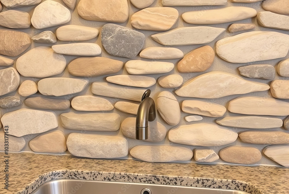 Photo inspiration: River Rock Accent Wall Ideas Reference: River Rock A River Rock Accent Wall With A Matching