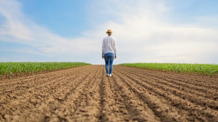 A figure strolls away from a barren landscape, symbolizing the aftermath of choices made long ago.