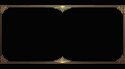 Elegant gold art deco border design from the 1920s