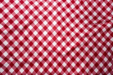 Sticker - Red and white checker backgrounds tablecloth repetition.