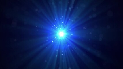 Abstract blue light with lens flare and bokeh effect.