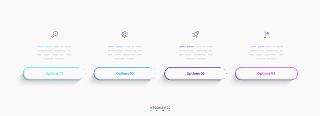 Vector Infographic label design template with icons and 4 options or steps. Can be used for process diagram, presentations, workflow layout, banner, flow chart, info graph.