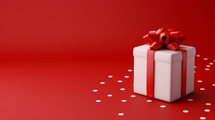 3D Rendering of a Gift Box for Christmas Celebration