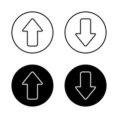 Poster - Up and down arrow line icon set on black circle