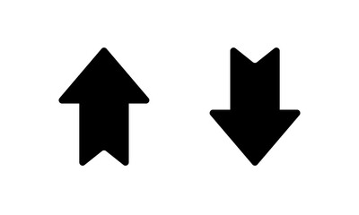 Aufkleber - Up and down arrow icon in rounded corner. Upward and downward sign symbol