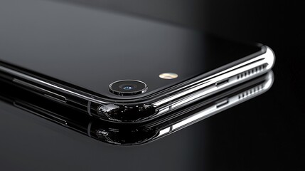Poster - Black Smartphone Camera Closeup  Technology  Digital  Mobile  Gadget  Device