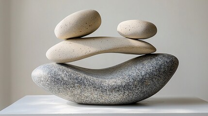 Aufkleber - Balanced Stones Abstract Art Minimalist Sculpture