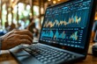 © Rising Monk - Financial report chart and graph diagram, economics or budget analysis, investment statistic dashboard, revenue or finance research concept, businessman analyze financial report on computer, Generativ