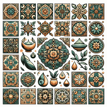 Tile Set vector illustration