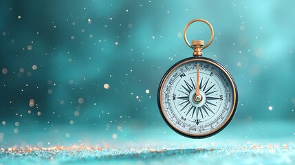 Aufkleber - Compass Needle Aligning with Magnetic North Symbolizing Navigation Guidance and Direction for Adventure