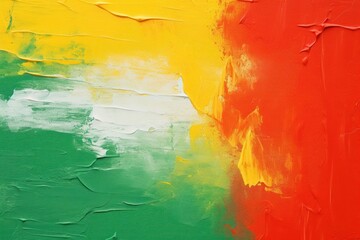 Canvas Print - Abstract green red yellow background backgrounds painting art.