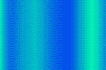 Poster - Pixel bitmap background with retro dotted pattern. Blue striped vector abstract gradation. Noise effect dither halftone wallpaper
