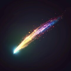 Wall Mural - Colorful comet streaks across sky