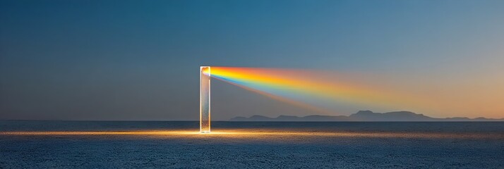 Fototapete - Captivating abstract image showcasing the mesmerizing spectrum of light beams refracting through prisms creating a vibrant and dynamic display of colors and patterns