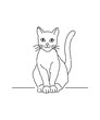 © Dahlia - 座っている猫のシンプルな線画