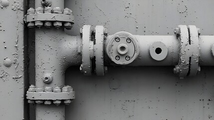 Poster - Close up view of an intricate network of industrial valves pipes and equipment crisscrossing in a complex layout