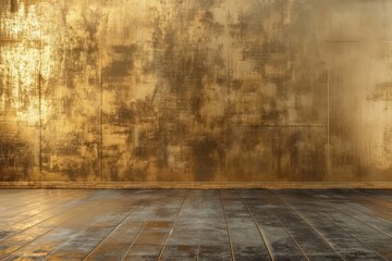 Canvas Print - Gold wall texture backgrounds deterioration architecture.