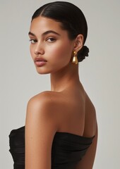 Sticker - Gold earrings photography woman accessories.