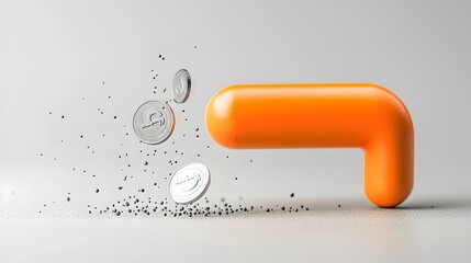 Aufkleber - Magnetic Force Pulling Coins Smoothly Across Surface Demonstrating the Powerful Concept of Financial Attraction and the Draw of Wealth Accumulation