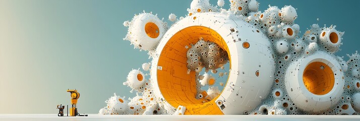 Poster - Mesmerizing abstract fractal designs representing the infinite and complex mathematical structures of the digital realm  These colorful