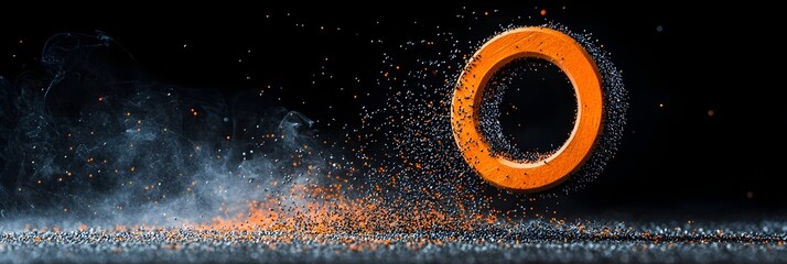Fototapete - Mesmerizing visualization of magnetic fields using iron filings on a surface  Swirling patterns and dynamic lines create an abstract scientific and modern visual effect