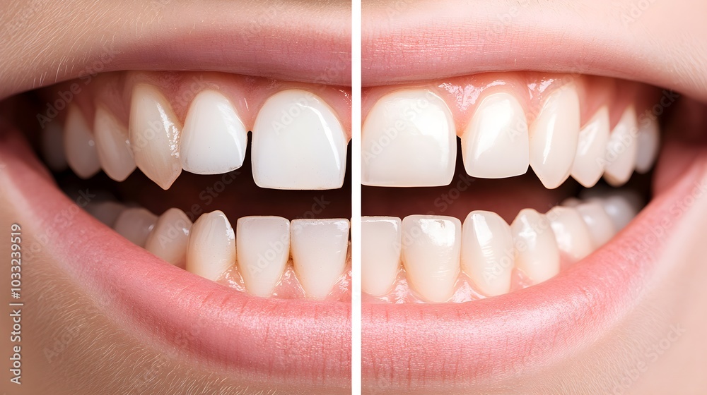 Dental cosmetic bonding comparison, showing chipped and uneven teeth ...
